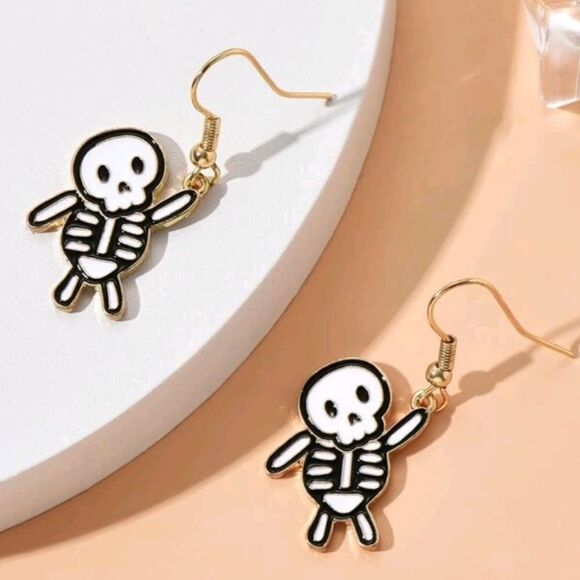 Skeleton 💀 Drop Earrings - Picture 3 of 5